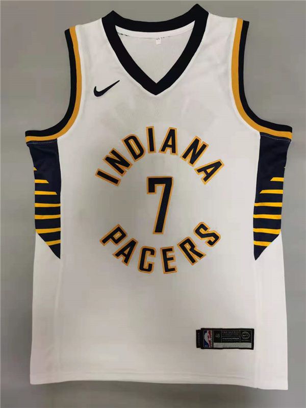 Men Indiana Pacers 7 Brogdon White 2021 Game Nike NBA Jerseys